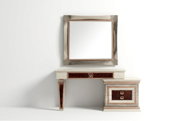 Classic wall mirror, wooden frame mirror, furniture, baroque rococo, glass frame, wall.