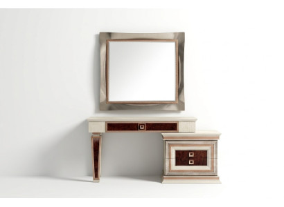 Classic wall mirror, wooden frame mirror, furniture, baroque rococo, glass frame, wall.