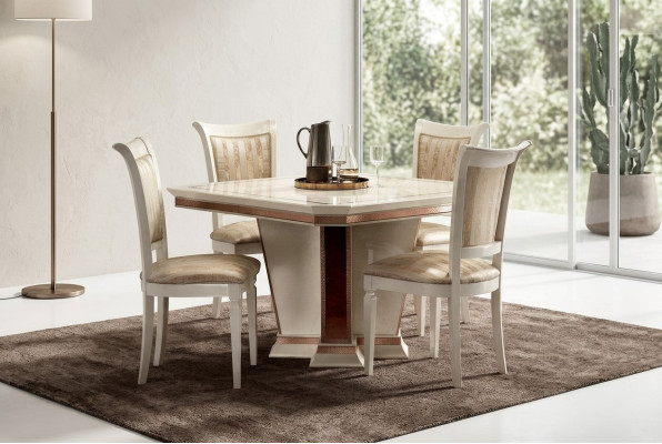 Complete set dining table 4x chairs dining room set dining group wood table tables 5-piece