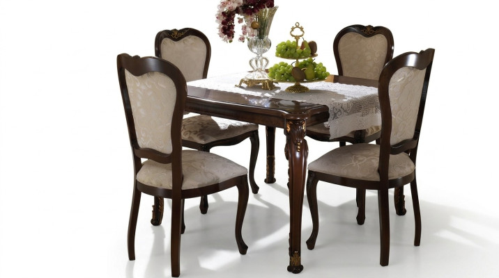 Design 4x chairs armchair set chair group dining room ensemble wood arredoclassic