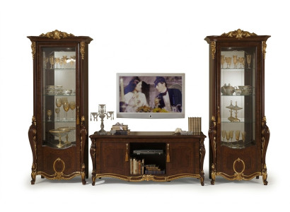 Wall unit Baroque style living room display cabinet sideboard TV shelf wall units cabinet