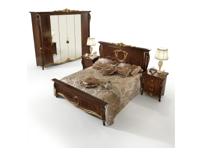 Bed Pillow Classic Double Bed 180x200cm Wood Hotel Beds Bedroom New