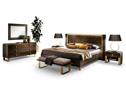 Bedroom set bed 2x nightstand dresser beds double hotel upholstered 6-piece.