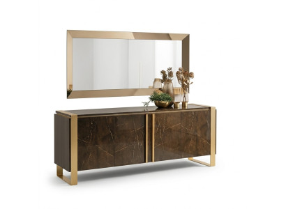 Noble design console wooden sideboard mirror dresser cabinet 2-piece console table