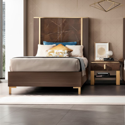 Bed, nightstand, bedroom, upholstered bed, classic, designer furniture, arredoclassic