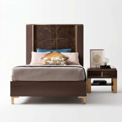 Bed, nightstand, bedroom, upholstered bed, classic, designer furniture, arredoclassic
