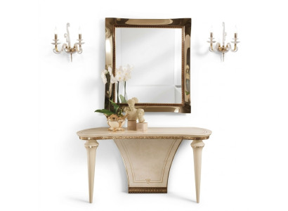 Furniture Style Baroque Console Table Mirror Wood Italian Tables Group 2-piece Set