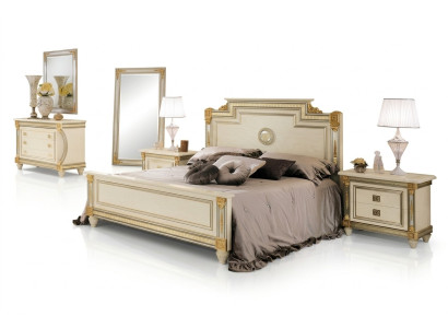 Bed 2x Nightstand Design Bedroom Classic 3-piece Luxury Bed Set Furniture