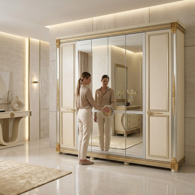 Wardrobe bedroom wood cabinet arredoclassic baroque rococo cabinets