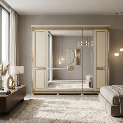 Wardrobe bedroom wood cabinet arredoclassic baroque rococo cabinets
