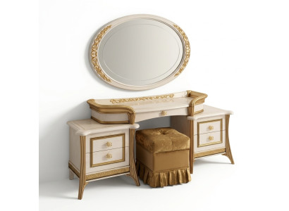 Dressing Table Mirror Stool Dresser Set Complete Bedroom New 3-piece Console