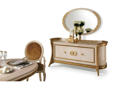 Chest of drawers wood furniture baroque with mirror luxury Italian furniture 2-piece set new