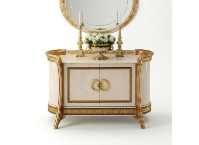 Designer furniture style baroque chest of drawers cabinet beige luxury wood Italian furniture new