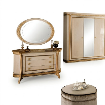 Mirror Dresser Cabinet Dressers Bedroom Set Wood Classic Style 2-piece.