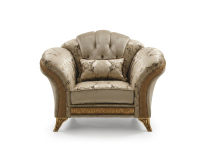 Living room luxury armchair hotel upholstery classic single-seater beige arredoclassic