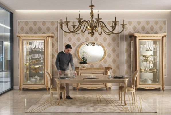 Design mirror wall mirror real wood frame hanging mirror luxury furniture baroque