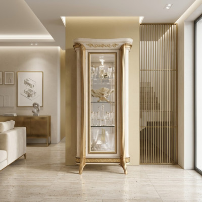 Luxury Display Window Cabinet Glass Classic Style Furniture Shelf ITALY NEW