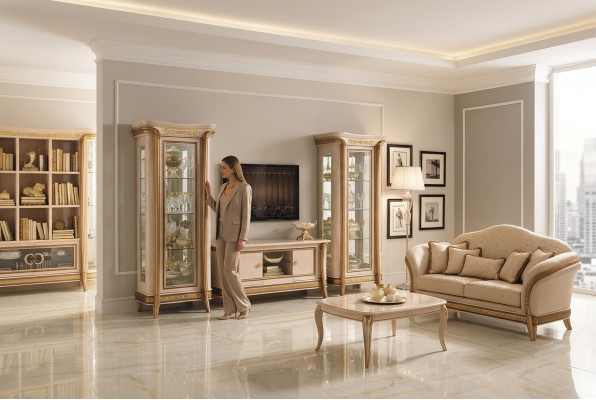Design wall unit sideboard 2x cabinet lowboard TV cabinet 3-piece set display cabinet