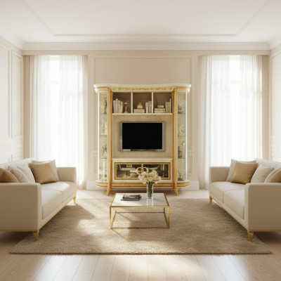 Living room extension media wall TV wall TV cabinet living wall Baroque Rococo
