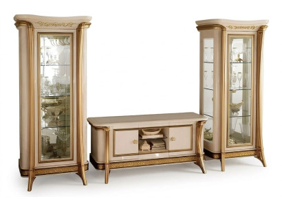 Living room sideboard 2x showcase 3-piece wall unit furniture arredoclassic set design