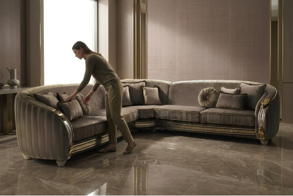 Sofa L-shape leather sofa couch living landscape set design corner sofa arredoclassic