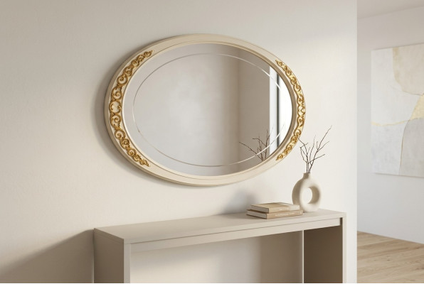 Design mirror wall mirror wood frame hanging mirror luxury Italian furniture