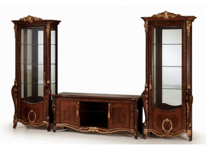 Living room furniture set designer living room sideboard 2x display cabinet 3-piece wall unit new