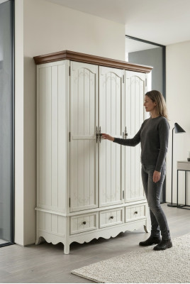 Classic wardrobe wooden cabinet country house bedroom cabinets wood furniture