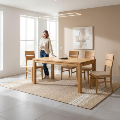 Table Dining Table Solid Furniture Dining Room 200x100cm Real Wood Solid Wood New Tables