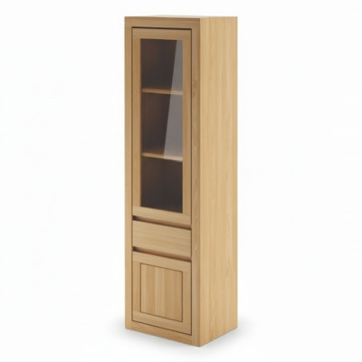 Wooden Cabinet Glass Display Case Handcrafted Solid Wood Living Room Cabinet