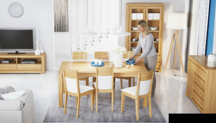 Dining table wood chairs 6x armchair group dining room chair set table new set