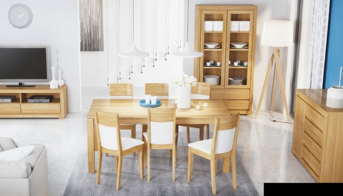 Dining table wood chairs 6x armchair group dining room chair set table new set