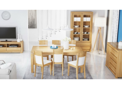 Dining table wood chairs 6x armchair group dining room chair set table new set