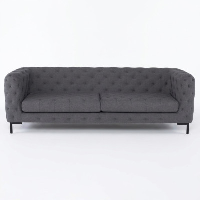 Gray Chesterfield Upholstered 3-Seater Luxury Living Room Sofa