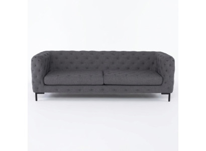 Gray Chesterfield Upholstered 3-Seater Luxury Living Room Sofa