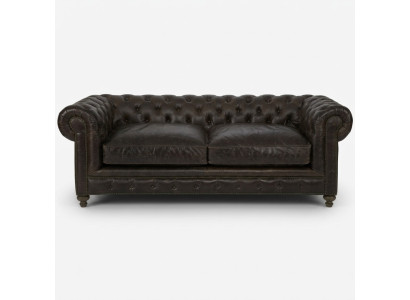 Modern Black Chesterfield Three-Seater Living Room Luxury Sofa