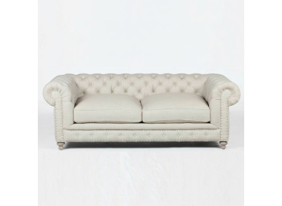 White Chesterfield Luxury Three-Seater Modern 3-Seater Living Room Couch