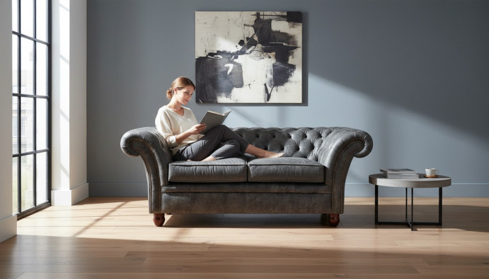 Chesterfield Sofa Couch Upholstery Fabric Leather Couches Upholstered Suite 2-Seater