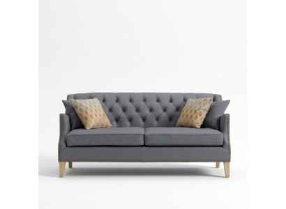 Couch Gray Chesterfield Office Sofa Reception Couches Leather Textile New jvmoebel ®