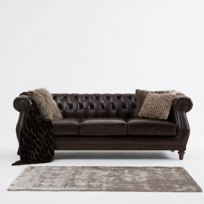 Chesterfield Designer Brown 3-Seater Luxury Living Room Sofa