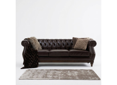 Chesterfield Designer Brown 3-Seater Luxury Living Room Sofa