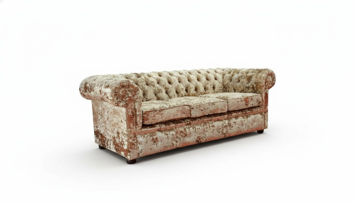 Designer living room sofa - textile velvet fabric cover - classic couch
