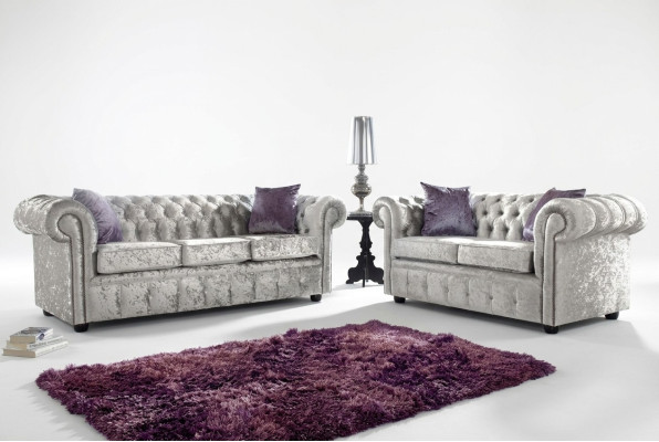 Chesterfield Sofa Set 3+2 Seater Classic Baroque Rococo Sofa Textile Leather