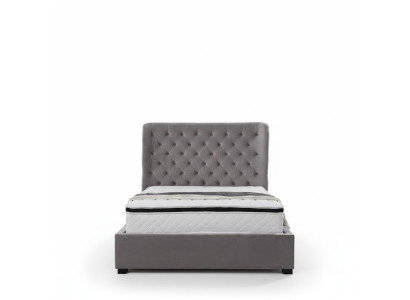Luxurious Gray Designer Double Bed Upholstered Furniture Beds