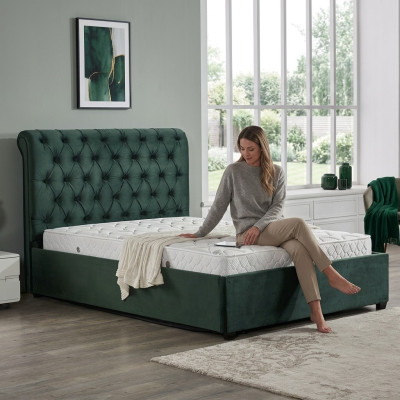 Modern green Chesterfield double bed designer luxury beds