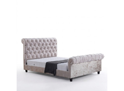 Modern beige Chesterfield bed designer double bed luxury furniture