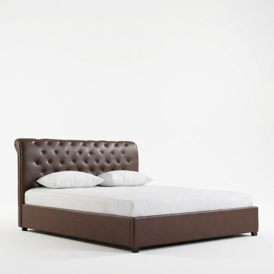 Modern brown Chesterfield double bed designer bedroom bed