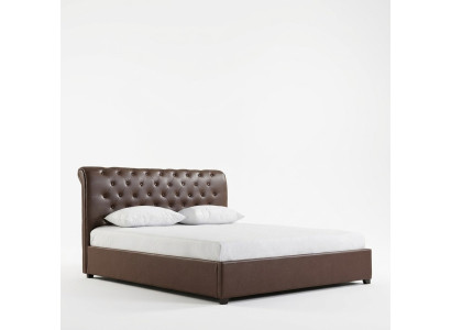 Modern brown Chesterfield double bed designer bedroom bed