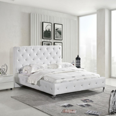 Chesterfield Designer Bed Bedroom Leather Textile Upholstery 140/160/180/200 cm