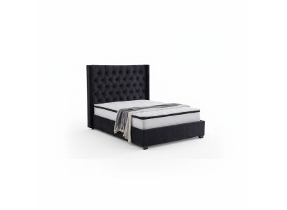 Modern black Chesterfield luxury bed textile double beds